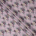 Lavender Floral Printed Viscose Crepe Fabric, 110 Cms Width, Made in India-D26217