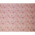 Peach Pink Floral Printed Viscose Jacquard Metallic Fabric, 110 Cms Width, Made in India-D26211