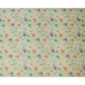 Mint Green Floral Printed Viscose Jacquard Metallic Fabric, 110 Cms Width, Made in India-D26208