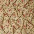 Mustard Yellow Floral Digital Print Viscose Modal Satin Fabric 110 Cms Width India-D27725