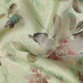 Light Sage Green Floral Digital Print Viscose Modal Satin Fabric 110 Cms Width India-D27724