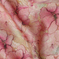 Pink Beige Floral Digital Print Viscose Modal Satin Fabric 110 Cms Width India-D27728