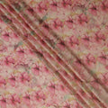 Pink Beige Floral Digital Print Viscose Modal Satin Fabric 110 Cms Width India-D27728