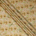 Beige Peach Floral Digital Print Viscose Modal Satin Fabric 110 Cms Width India-D27727