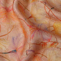 Peach Multicolor Floral Printed Viscose Fabric, 110 Cms Width, Made in India-D26356
