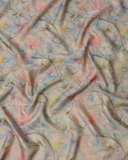 Pastel Multicolor Floral Printed Viscose Fabric, 110 Cms Width, Made in India-D26360