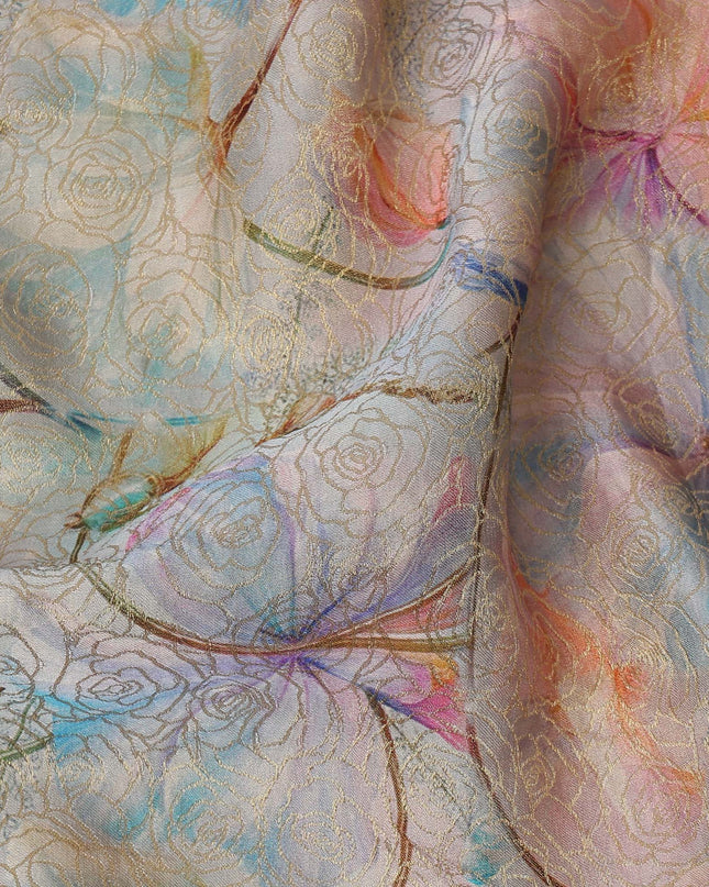 Pastel Multicolor Floral Printed Viscose Fabric, 110 Cms Width, Made in India-D26360