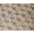 Beige Vintage Floral Print Viscose Brocade Fabric with Soft Pastel Rose Design, Width 110 Cms, Made in India-D26534