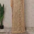 Golden Beige Premium French Metallic Chantilly Lace Saree – 5.5 Meters Fabric Length, Width 110 cm, Imported from France  & Blouse Not Included-D26573
