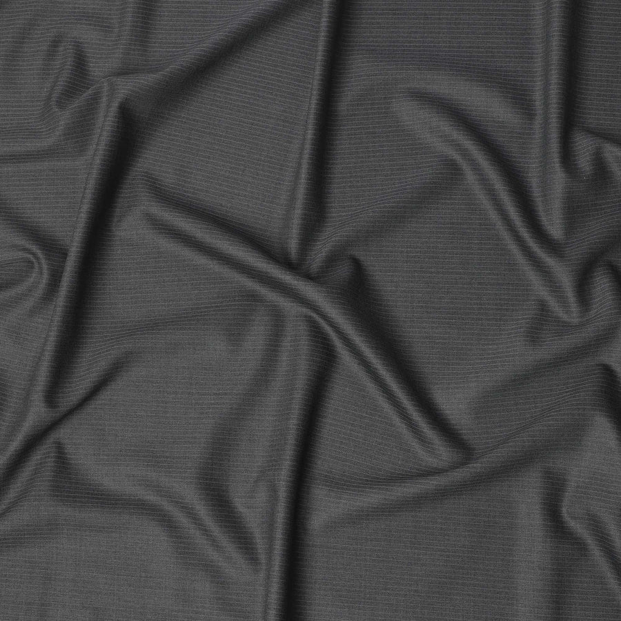 Grey Pinstripe Premium Super 130’s English All Wool Suiting Fabric, 150 cm Width, 3.50 Mtrs Cut, Made in UK-D26757