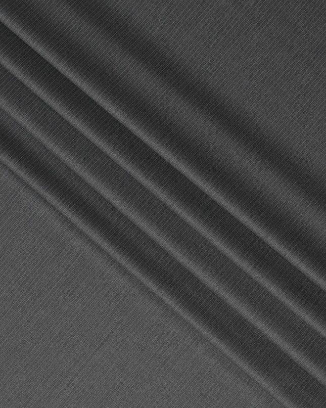 Grey Pinstripe Premium Super 130’s English All Wool Suiting Fabric, 150 cm Width, 3.50 Mtrs Cut, Made in UK-D26757