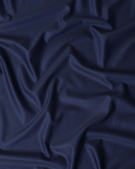 Pinstripe Navy Wool Cashmere Blend Suiting Piece 150cm | Reg