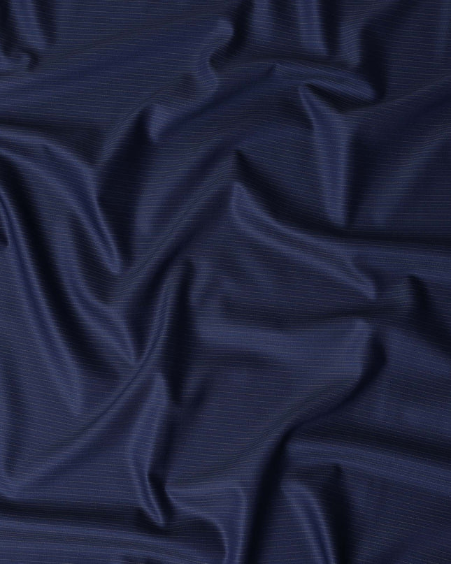 Pinstripe Navy Wool Cashmere Blend Suiting Piece 150cm | Reg