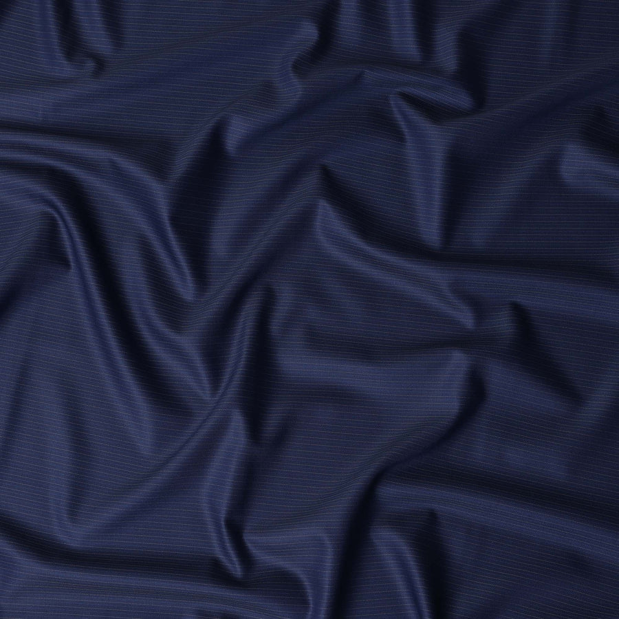 Pinstripe Navy Wool Cashmere Blend Suiting Piece 150cm | Reg