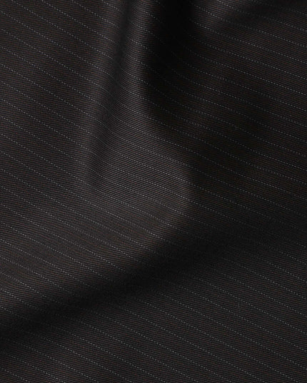 Pinstripe brown Wool Cashmere Blend Suiting Piece 150cm | Re