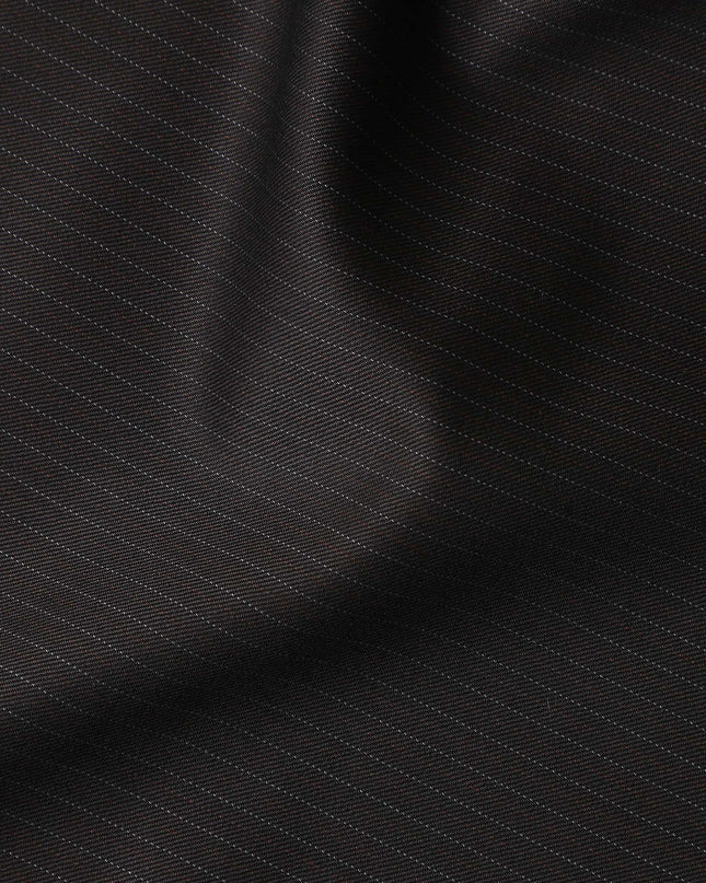 Pinstripe brown Wool Cashmere Blend Suiting Piece 150cm | Re