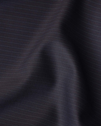 Pinstripe blue Wool Cashmere Blend Suiting Piece 150cm | Re