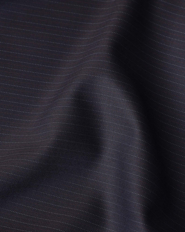 Pinstripe blue Wool Cashmere Blend Suiting Piece 150cm | Re
