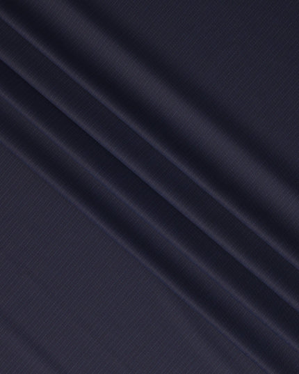 Navy Pinstripe Premium Super 180’s English All Wool Suiting Fabric, Width 150 Cms, 3.75 Mtrs, Made in United Kingdom-D26556