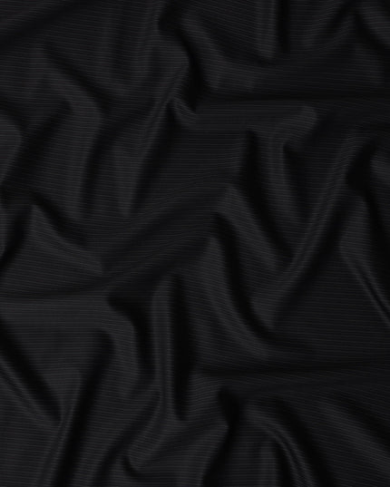 Pinstripe Black Wool Cashmere Blend Suiting Piece 150cm | Re