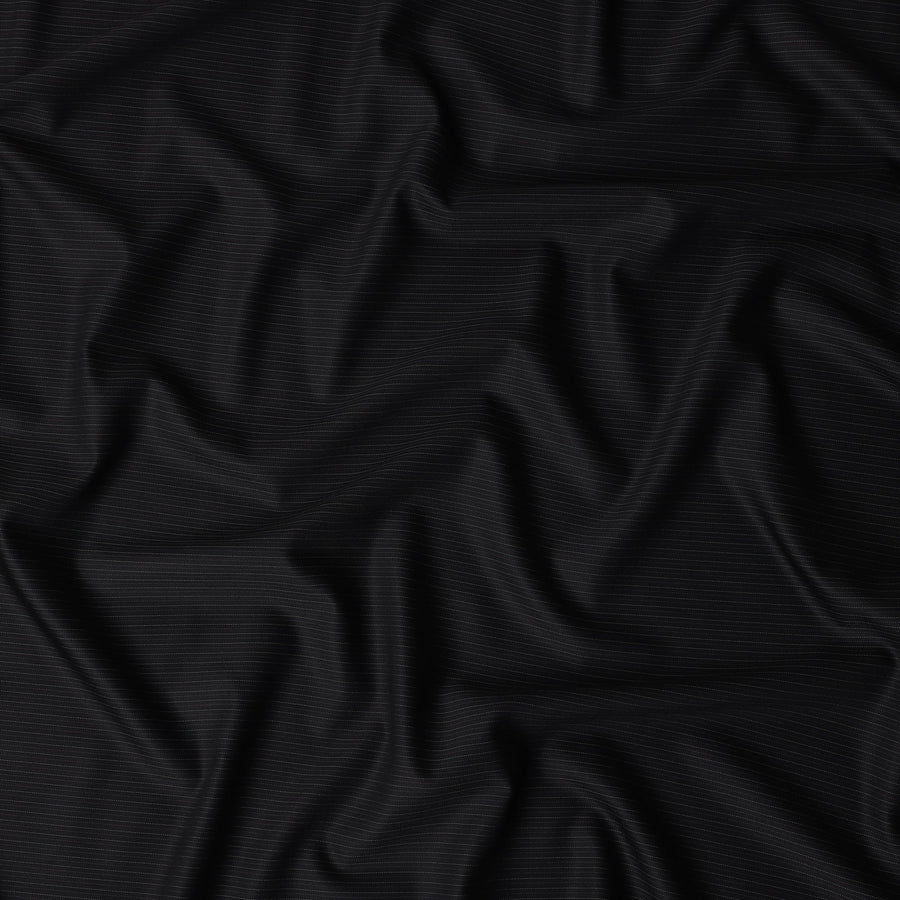 Pinstripe Black Wool Cashmere Blend Suiting Piece 150cm | Re