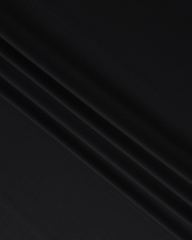 Pinstripe Black Wool Cashmere Blend Suiting Piece 150cm | Re