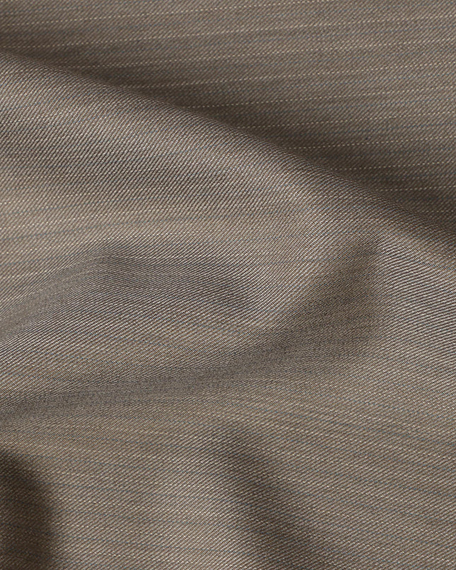 Taupe Premium Super 180’s English All Wool Suiting Fabric, Width 150 Cms, 3.50 Mtrs, Made in United Kingdom-D26555