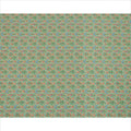 Mint Green Ethnic Motif Printed Premium Pure Silk Crepe Fabric with Intricate Paisley and Floral Design, 110 cms Width, Made in India-D26325