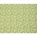 Lime Green Floral Printed Premium Pure Silk Crepe Fabric with Yellow Blossom and Leaf Design, 110 cms Width, Made in India-D26321