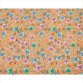 Peach Multicolor Floral Printed Premium Pure Silk Crepe Fabric with Botanical Bloom Design, 110 cms Width, Made in India-D26327