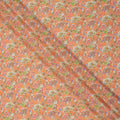 Peach Multicolor Floral Printed Premium Pure Silk Crepe Fabric with Artistic Botanical Design, 110 cms Width, Made in India-D26329