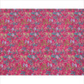 Pink Multicolor Floral Printed Premium Pure Silk Crepe Fabric with Tropical Botanical Design, 110 cms Width, Made in India-D26323