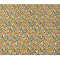 Mustard Yellow Tropical Leaf Allover Print Premium Silk Crepe Fabric, 110 Cms, India-D26882