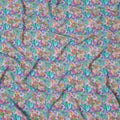 Aqua Green Multicolor Floral Allover Print Premium Silk Crepe Fabric, 110 Cms, India-D26883