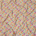 Ivory Multicolor Floral Allover Print Premium Silk Crepe Fabric, 110 Cms, India-D26885