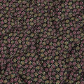 Black Multicolor Leaf Allover Print Premium Silk Crepe Fabric, 110 Cms, India-D26878