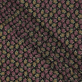 Black Multicolor Leaf Allover Print Premium Silk Crepe Fabric, 110 Cms, India-D26878