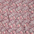 Dusty Mauve Floral Botanical Print Premium Silk Crepe Fabric, 110 Cms, India-D26867