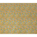 Mustard Yellow Intricate Floral Paisley Print Premium Silk Crepe Fabric, 110 Cms, India-D26877