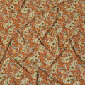 Rust Orange Floral Botanical Print Premium Silk Crepe Fabric, 110 Cms, India-D26872