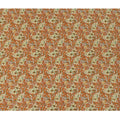 Rust Orange Floral Botanical Print Premium Silk Crepe Fabric, 110 Cms, India-D26872