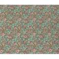 Grey Teal Floral Botanical Print Premium Silk Crepe Fabric, 110 Cms, India-D26876