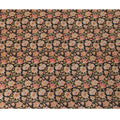 Black Multicolor Intricate Floral Allover Print Premium Silk Crepe Fabric, 110 Cms, India-D26886