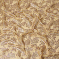 Champagne Beige Floral Patterned Silk Chiffon Fabric with Metallic Lurex, 110 Cms Width, Made in South Korea-D26353