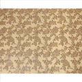 Champagne Beige Floral Patterned Silk Chiffon Fabric with Metallic Lurex, 110 Cms Width, Made in South Korea-D26353