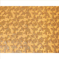 Golden Yellow Floral Patterned Silk Chiffon Fabric with Metallic Lurex, 110 Cms Width, Made in South Korea-D26351