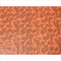 Tangerine Orange Floral Patterned Silk Chiffon Fabric with Metallic Lurex, 110 Cms Width, Made in South Korea-D26348