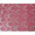 Rose Pink Geometric Patterned Silk Chiffon Fabric with Metallic Lurex, 140 Cms Width, Made in South Korea-D26345