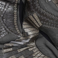 Black Geometric Patterned Silk Chiffon Fabric with Metallic Lurex, 140 Cms Width, Made in South Korea-D26346