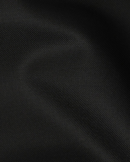 Jet Black Premium Super 130’s Italian All Wool Suiting Fabric by CARLO BARBERA, Width 150 Cms, 3.50 Mtrs, Made in Italy-D26540